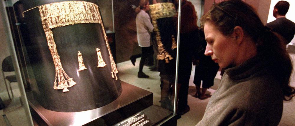 Das Gold-Diadem aus dem sagenumwobenen „Schatz des Priamos“, der in einer ständigen Ausstellung im Moskauer Puschkin-Museum gezeigt wird.